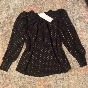 NWT Adyson Parker Black & Silver Blouse S